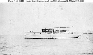 USS <i>Albacore</i> (SP-751) United States Navy patrol vessel in commission from 1917 to 1919