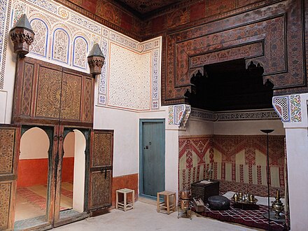 The main salon of the restored douiria in the museum