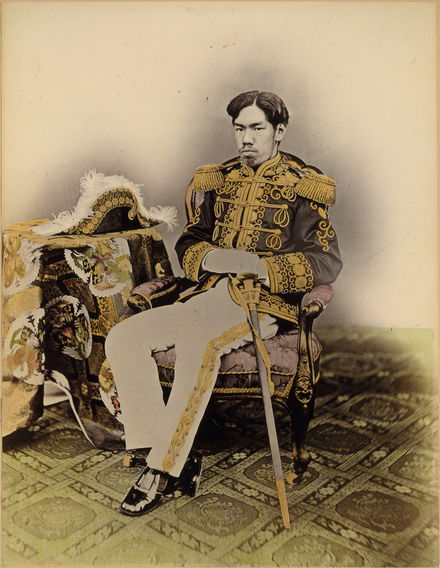 Portrait of the Meiji Emperor (御真影) by Uchida Kuichi, 1873. Albumen silver print