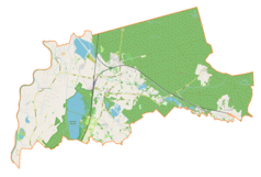 Mapa konturowa gminy Nędza, po prawej nieco na dole znajduje się punkt z opisem „Górki Śląskie”