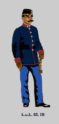 Thumbnail for File:Oberleutnant der k.u.k. Deutschen Infanterie (88.IR) in Dienstadjustierung.png