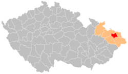 Ostrava-Şehir ilçesinin Çekya'daki konumu