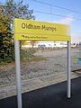 Station signage at Oldham Mumps