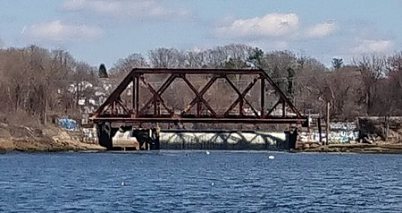 Omega Pond railroad bridge