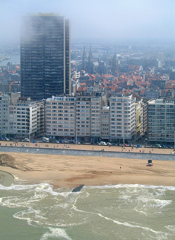 Beach, seafront and Europacenter building