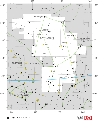 <span class="mw-page-title-main">Epsilon Ophiuchi</span> Star in the constellation Ophiuchus