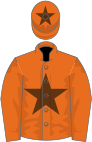 Orange, brown star on body and cap