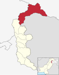 Map of Azad Kashmir with Neelum District highlighted