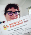 Me with my Wikipedia Asian Month 2017 certificate.