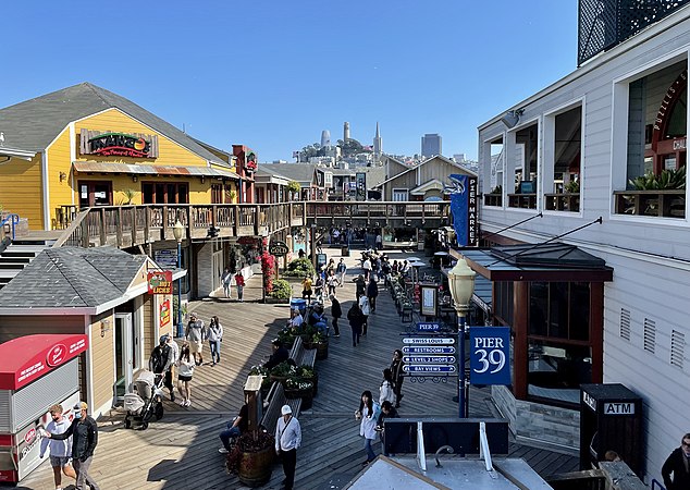 On some piers, businesses set up shops and restaurants for visitors to relax in.