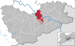 Läget för kommunen Pirna i Landkreis Sächsische Schweiz-Osterzgebirge
