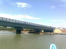 Arani river passing under the Bridge at Ponneri