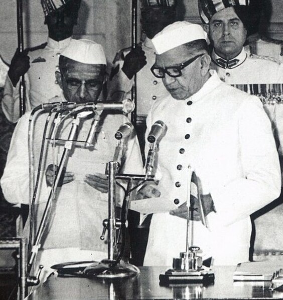 Jatti being sworn in as Vice President of India (1974)
