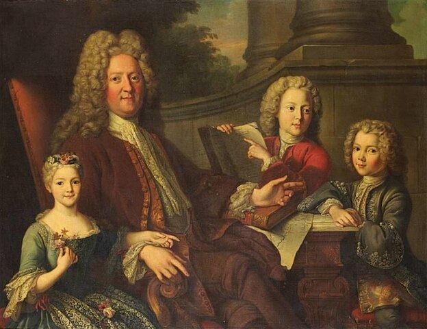 624px-Presumed_painting_showing_the_Duke_of_Maine_with_his_two_surviving_sons_and_only_surviving_daughter_by_Jean-Baptiste_van_Loo.jpg (624×480)