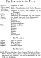 Purcell - The Prophetess - The Persons in the Play - London 1690