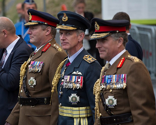 Carter (right) with other service chiefs at the RAF 100 celebrations in 2018