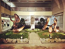 The RV Spirits sculpture, which resembles the Chinese characters of the school name, at the main block. RVHS Sculpture 2017 08.jpg