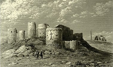 Rempart de la forteresse d'Ani de l'ancienne royaume d'Arménie.