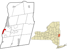 Rensselaer County New York incorporated and unincorporated areas Rensselaer highlighted.svg
