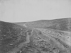 Valley of Death (version with cannonballs, by Roger Fenton)