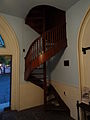 Spiral staircase in the lobby of Saint Anne's Episcopal Church. Located at 8 Kirk Street Lowell, Massachusetts.