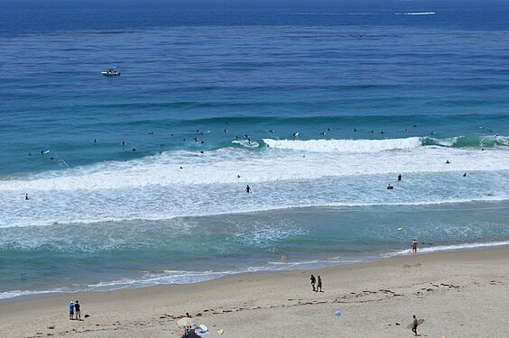 A bunch of surfers at Salt Creek Beach in Orange County, California