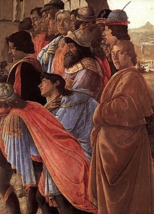 Detail of the Adoration of the Magi, self portrait of Botticelli. Sandro Botticelli - The Adoration of the Magi (detail) - WGA2704.jpg