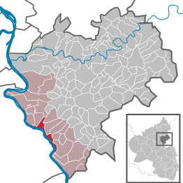 Kaart van Sankt Goarshausen
