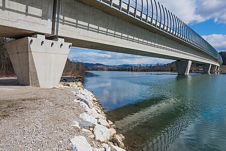 Bridge of the Koralmbahn across the Drava, Sankt Kanzian, Stein im Jauntal, Carinthia, Austria