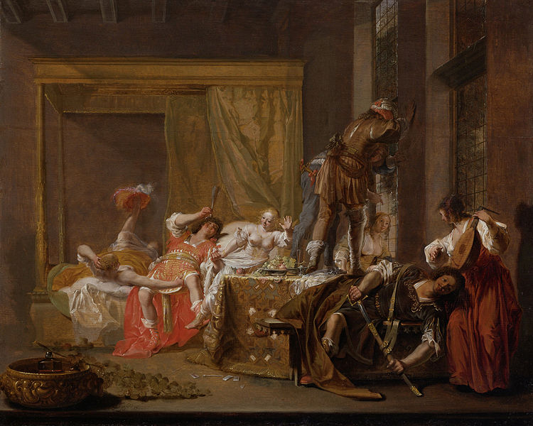 File:Scène uit het huwelijk van Messalina en Gaius Silius, mogelijk episode uit een toneelstuk Rijksmuseum SK-A-4779.jpeg