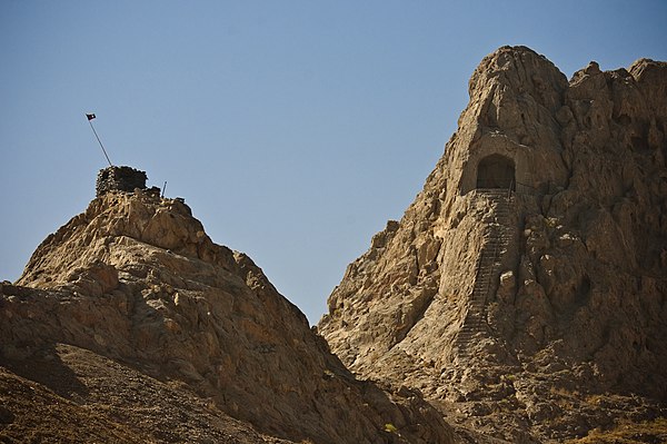 Chil Zena ("40 steps") complex, offering a commanding view of Kandahar, and on the mountainside of which the bilingual edict is carved. Chil Zena comm