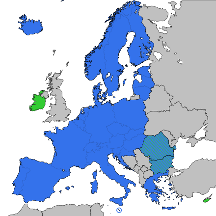   Member states of the Schengen area   Other member states of the European Union