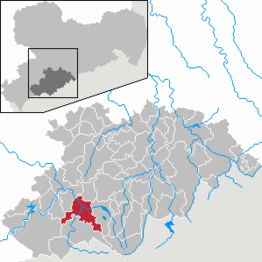 Kaart van Schwarzenberg (Erzgebirgskreis)
