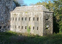 Defensive caponier in the ditch around the fort Scraesdon Fort - Caponier - geograph.org.uk - 345243.jpg