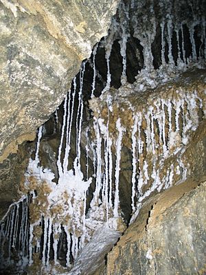 English: Speleothems in the form of coulmns at...