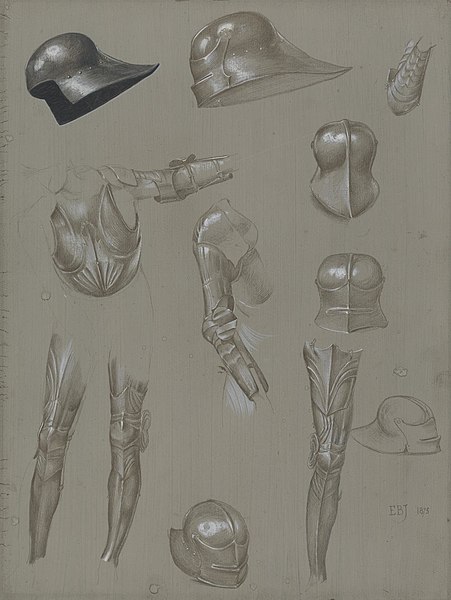 File:Sir Edward Coley Burne-Jones, Bt - Studies of a Suit of Armor - B1975.4.1466 - Yale Center for British Art.jpg