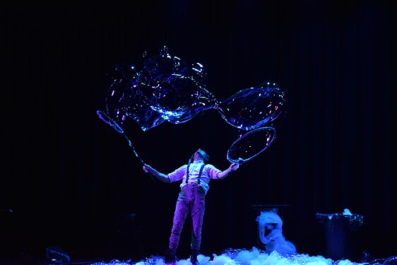 Soap Bubbles on stage.