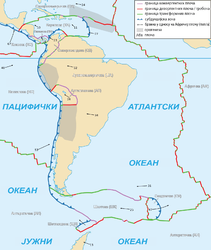 Јужноамеричка плоча на мапи