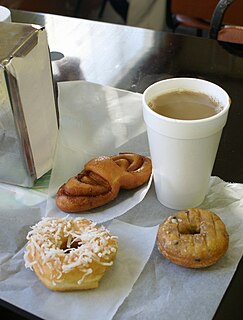 Coffee and doughnuts Common food and drink pairing in the United States and Canada