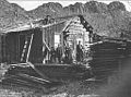 The Stafford Cabin around 1898, when a wooden-frame addition was added to the back of the cabin.