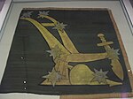 Original 1914 Starry Plough banner on display in National Museum, Collins Barracks, in Dublin Starry Plough flag, Ireland.jpg