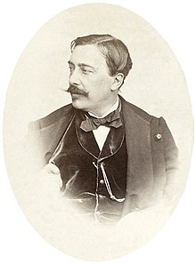 A photograph of Alfred Stevens (1823-1906) by Erwin Hanfstaengl, from Edouard Manet's personal album Stevens, Alfred, Erwin Hanfstaengl phot., album Manet, BNF Gallica.jpg