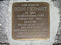 Stolperstein Georg Eberhardt, 1, Tiefer Weg 20, Nierstein, Mainz-Bingen district.jpg