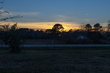Sunset at Kelvin A. Lewis farm in Creeds