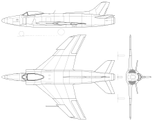 Supermarine Swift 3-view drawings Supermarine Swift.svg