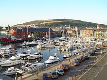 Shot of the South Dock area of the marina, taken from Trawler Road SwanseaMarina.jpg