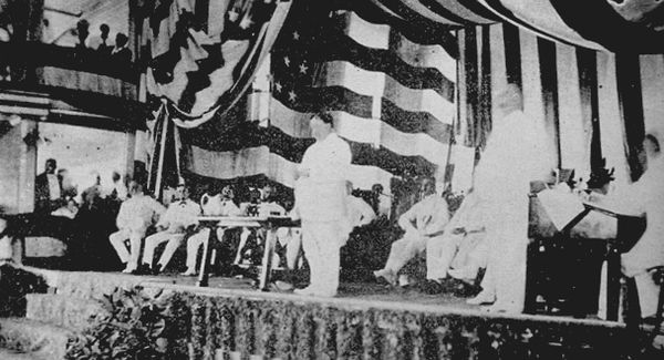William Howard Taft addressing the 1st Philippine Legislature at the Manila Grand Opera House in 1907.