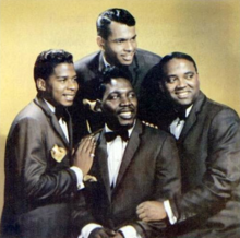 The line up of The Drifters from 1964 clockwise Left to Right: Eugene Pearson, Johnny Terry, Charlie Thomas, and Johnny Moore.