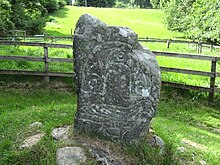Clach an Tiompain (also known as the Eagle Stone), a Class 1 Pictish symbol stone in Strathpeffer The Eagle Stone.JPG