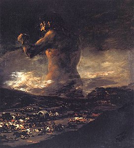El Colós, de Francisco Goya, una representació de la Guerra del Francès. (Museu del Prado)